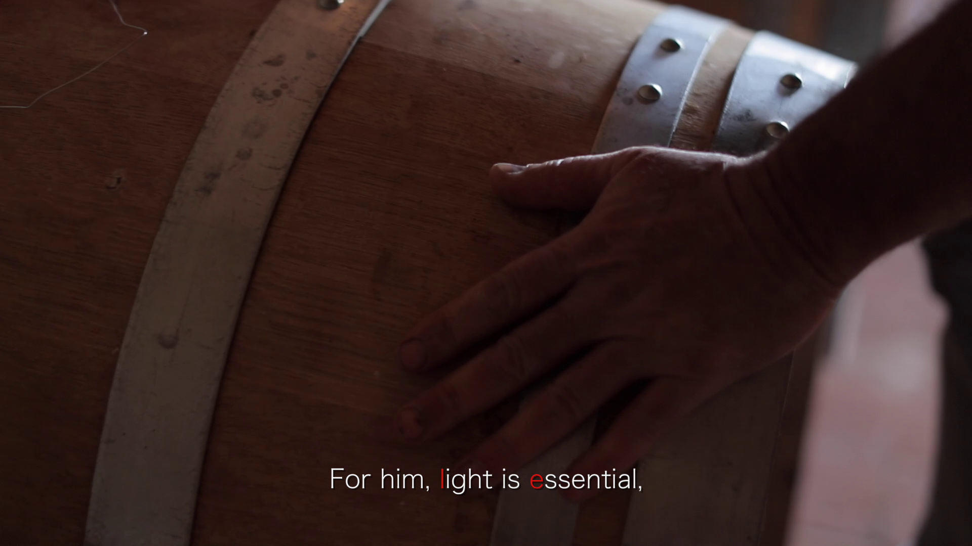 la mano di Marco Benagli sistema una botte del suo vino