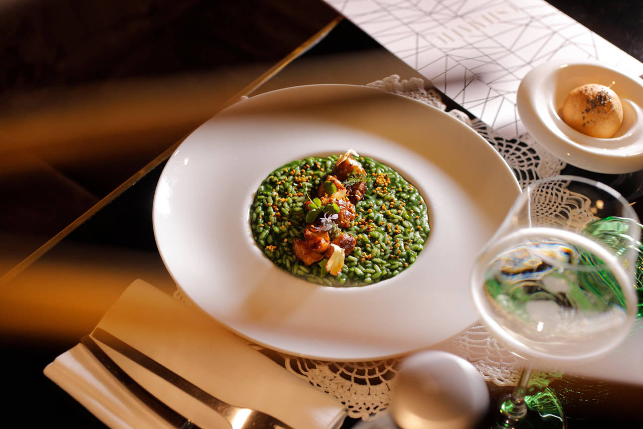 risotto verde con polline